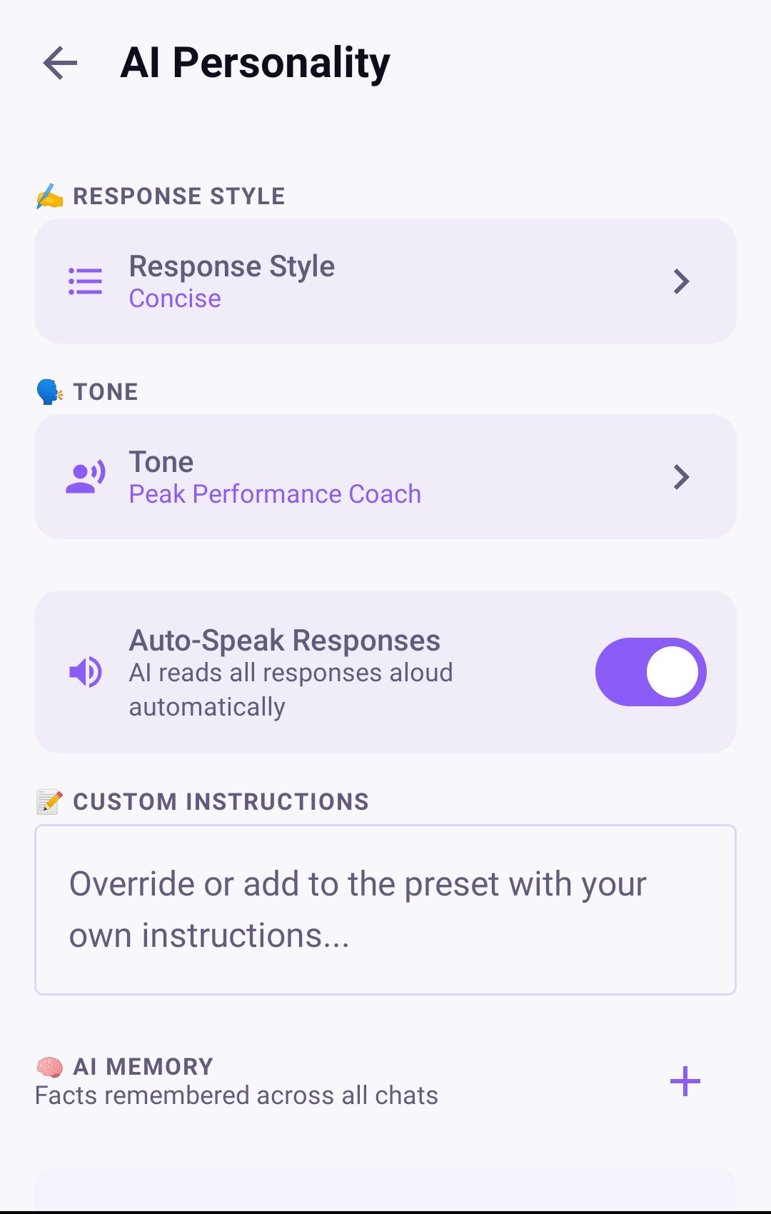AI Tone & Memory